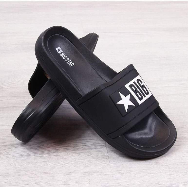 Black Big Star Jr DD374150 pool slippers 1