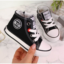 Black sneakers with zipper Big Star Jr HH374084 1
