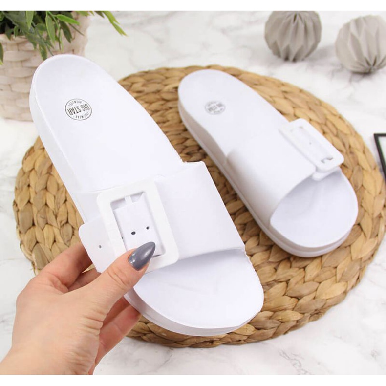Beach slippers Big Star W FF274A391 white 1