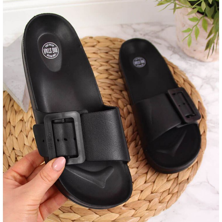 Black beach slippers Big Star W FF274A389 1 Black beach slippers Big Star W FF274A389 1