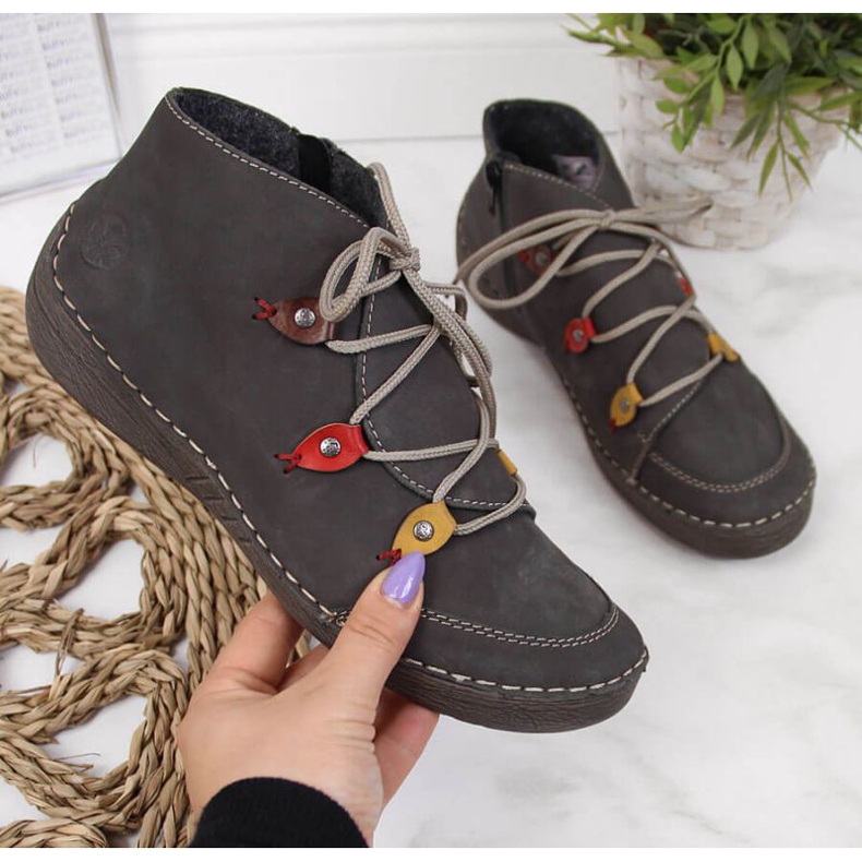 Gray insulated boots W Rieker 52542-42 grey 1