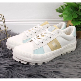 Textile sneakers on the Big Star W JJ274480 platform white 2