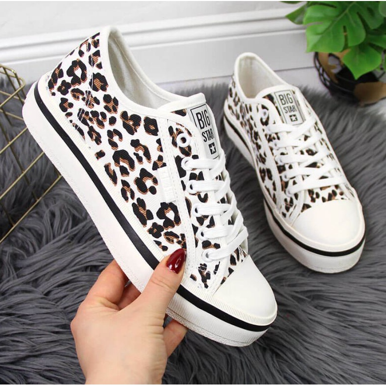 Leopard print Big Star W JJ274615 white sneakers brown 1 Leopard print Big Star W JJ274615 white sneakers brown 1
