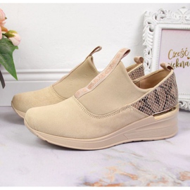 Leather sneakers on a wedge Filippo W PAW253B beige 2