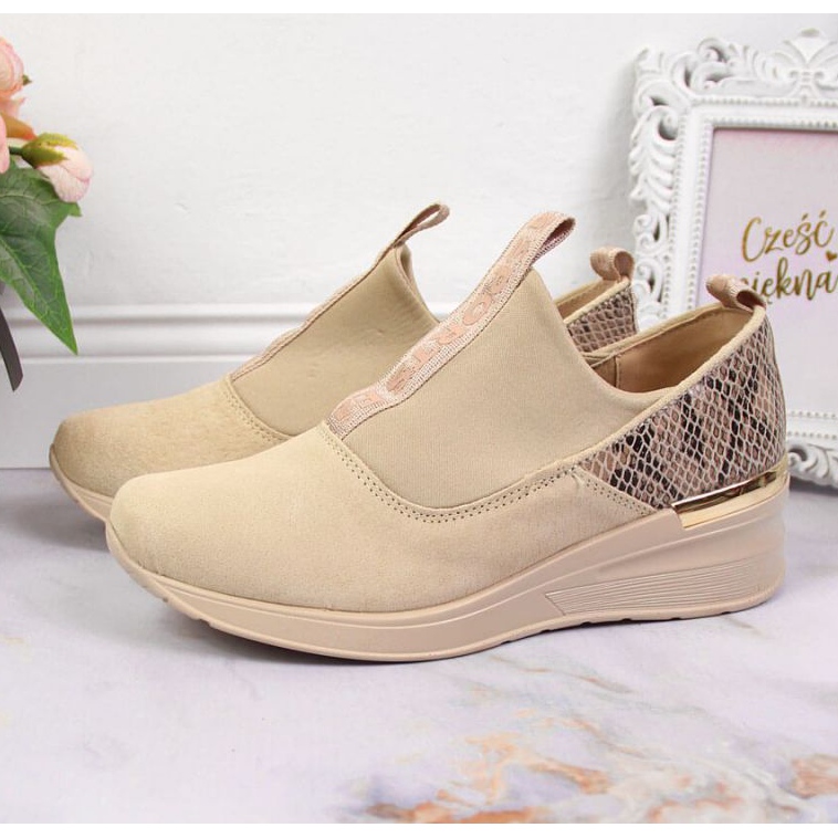Leather sneakers on a wedge Filippo W PAW253B beige 2