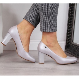 Pumps on the post Sergio Leone W SK193C silver pearl 2