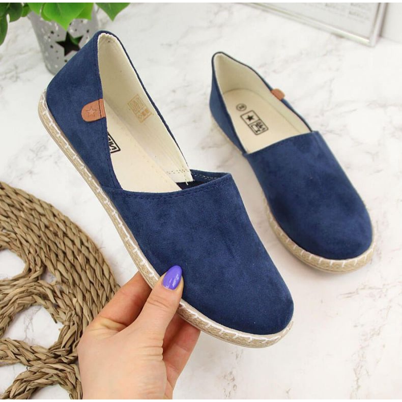 Espadrilles with cutouts. News W EVE270C navy blue 1