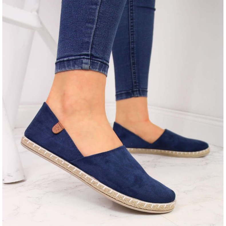 Espadrilles with cutouts. News W EVE270C navy blue 2