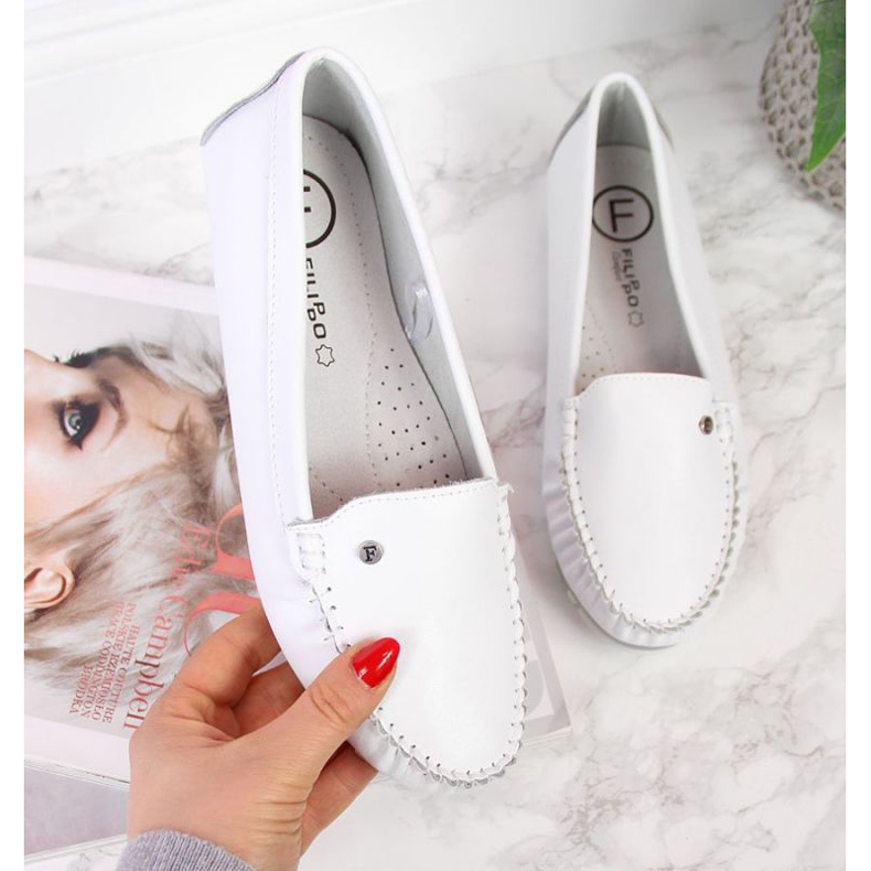 Leather Loafers Filippo W PAW201A white 1