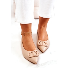 PS1 Leather Ballerina In Spitz Beige Rachelle 1