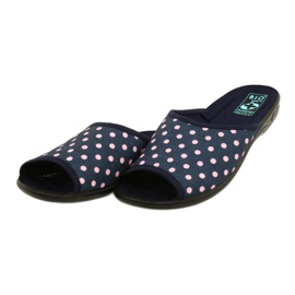 Adanex Sara women's polka dots 24961 navy blue slippers pink 4