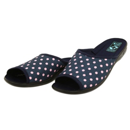 Adanex Sara women's polka dots 24961 navy blue slippers pink 3