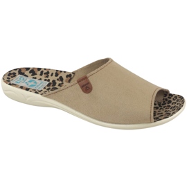 Suede Women's Slippers Adanex Sara 27310 Beige 1