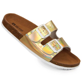Slippers with buckles Big Star W HH274896 golden 1
