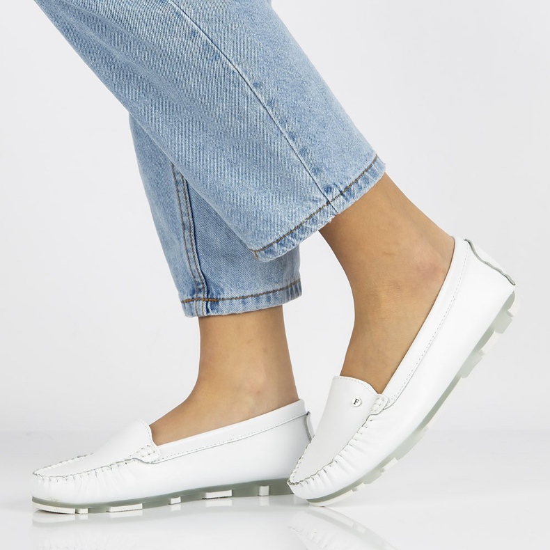Women's Leather Loafers Filippo DP2037 White 5 Women's Leather Loafers Filippo DP2037 White 5