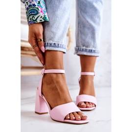 FJ1 Leather Sandals On A Pink Estrella Bar 1