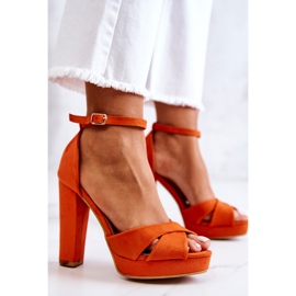 FM1 Suede Sandals On A Pole Orange Lanelle 1