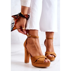 Suede Sandals On A Camel Lanelle Bar brown 2 Suede Sandals On A Camel Lanelle Bar brown 2