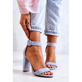 Suede Blue Jacqueline Heeled Sandals 2