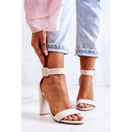 FB2 Jacqueline Beige Suede High Heels Sandals 2