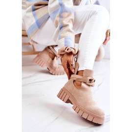 FB2 Suede Booties With A Cut Beige Kirsten 1