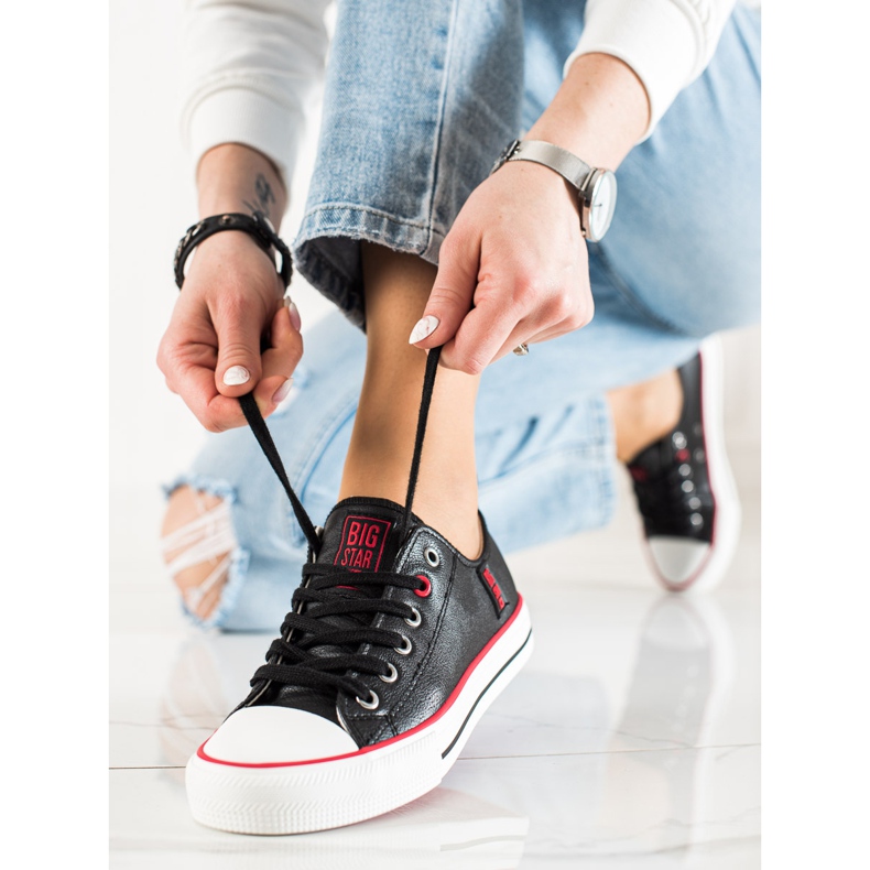 Women's Big Star Sneakers JJ274129 black 1 Women's Big Star Sneakers JJ274129 black 1