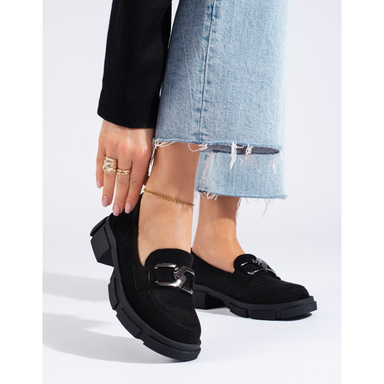 Goodin Suede Loafers On The Platform black 1
