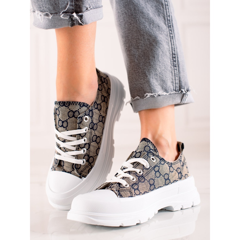 Bona Sneakers On The Platform With Patterns multicolored grey 1