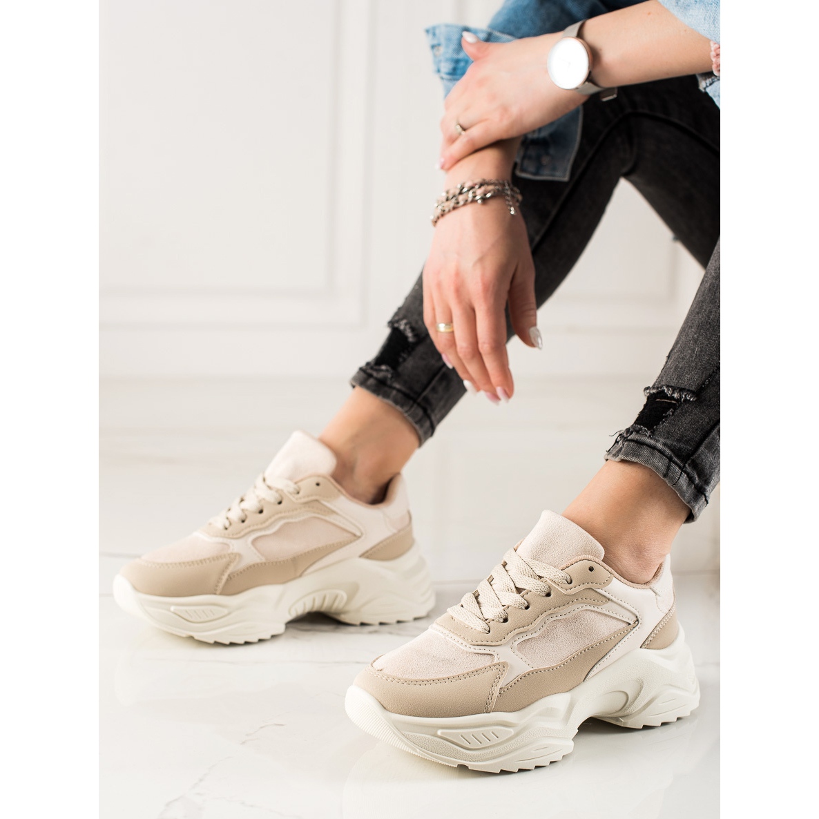 Platform 2025 beige sneakers