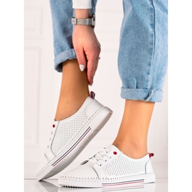 Goodin Openwork Leather Sneakers white 1