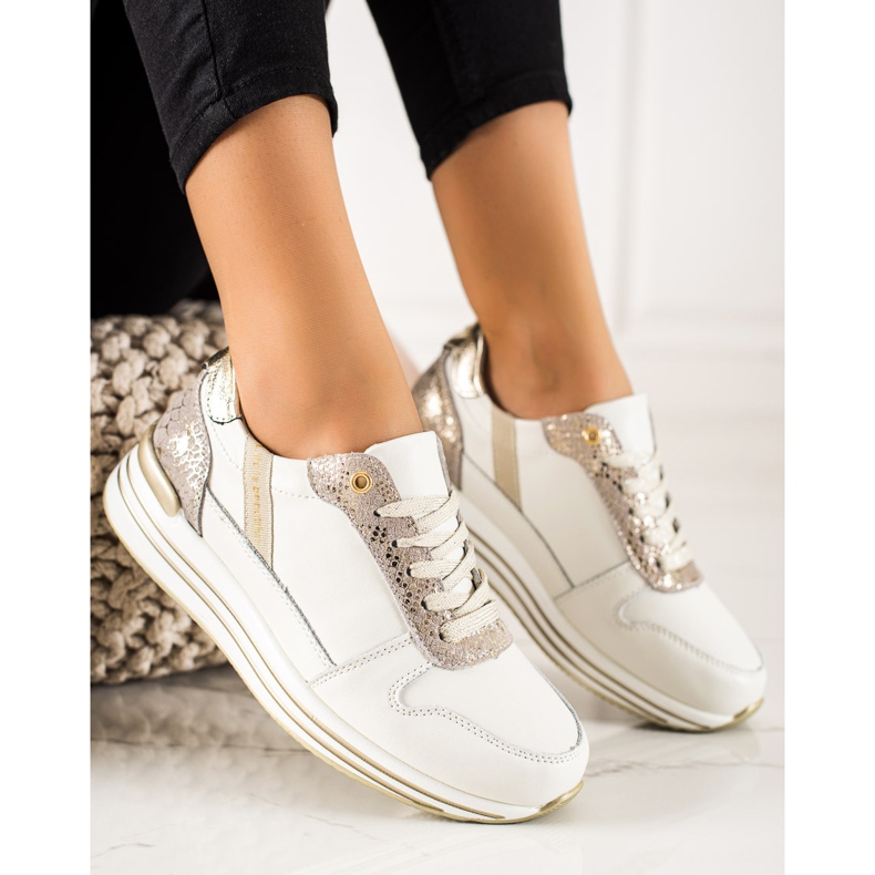 Goodin Leather Sneakers On The Platform white multicolored 1