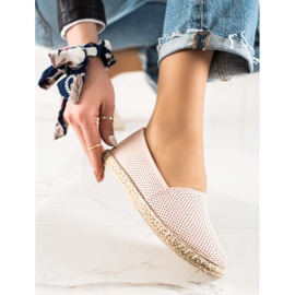 TRENDI Comfortable Eco-Leather Espadrilles pink 1