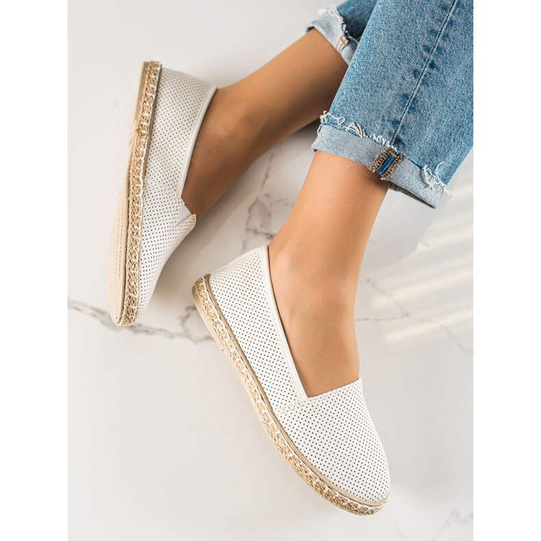 TRENDI Comfortable Openwork Espadrilles white 2