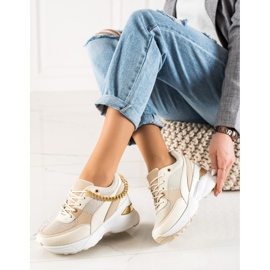Ideal Shoes Sneakers With Chain beige 1 Ideal Shoes Sneakers With Chain beige 1