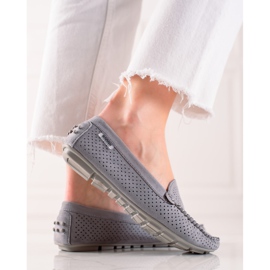 Goodin Openwork Loafers With Suede grey 1
