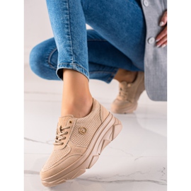 Filippo Beige Leather Sneakers brown 1