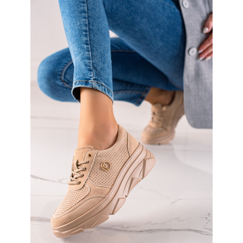 Filippo Beige Leather Sneakers brown 1 Filippo Beige Leather Sneakers brown 1