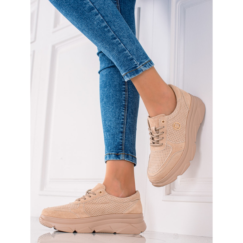 Filippo Beige Leather Sneakers brown 2 Filippo Beige Leather Sneakers brown 2