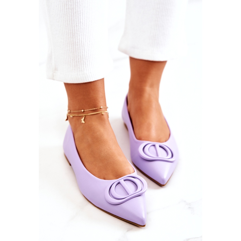 PS1 Leather Ballerinas In Spitz Violet Rachelle 4