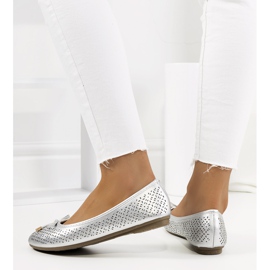 Silver ballerinas with openwork Negrete pattern 1