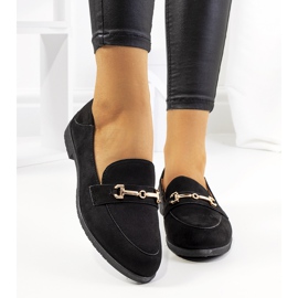 Black Aniria flat heel loafers 1