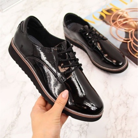 Leather lacquered shoes Filippo W PAW174 black 1