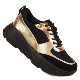 Sneakers on the W.POTOCKI W WOL48 platform black golden 1
