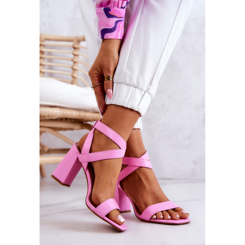FB2 Elegant Pink Michele Sandals On A Bar 2