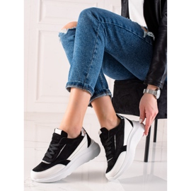 TRENDI Fashionable BLACK AND WHITE Sneakers silver 1
