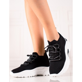 TRENDI Tied Sneakers On The Platform black 1
