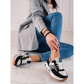 TRENDI Tied Sneakers On The Platform white black 2