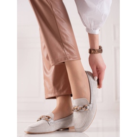 Small Swan Elegant gray loafers grey 1