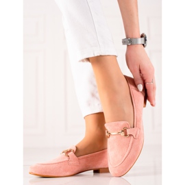 Seastar Moccasins With Golden Decoration pink 1