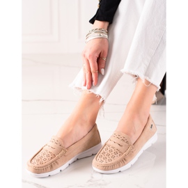 Goodin Loafers with an openwork pattern beige 2